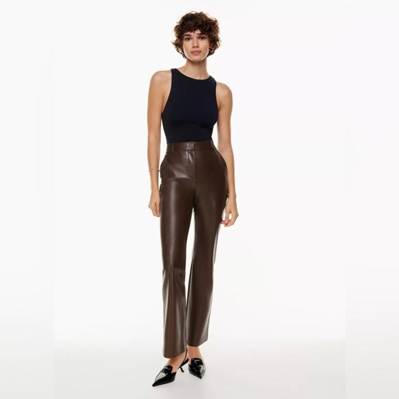 NWT Aritzia Babaton Faux Leather Publish Pant - Picture 1 of 11
